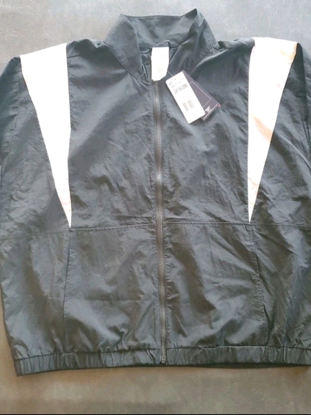 Reebok Plus Size Zip-Front Colorblocked Jacket Women's 2X/18-20W Black/White NWT